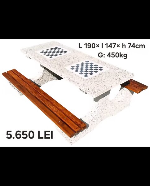 Set mese cu banci sau scaune din beton/marmura