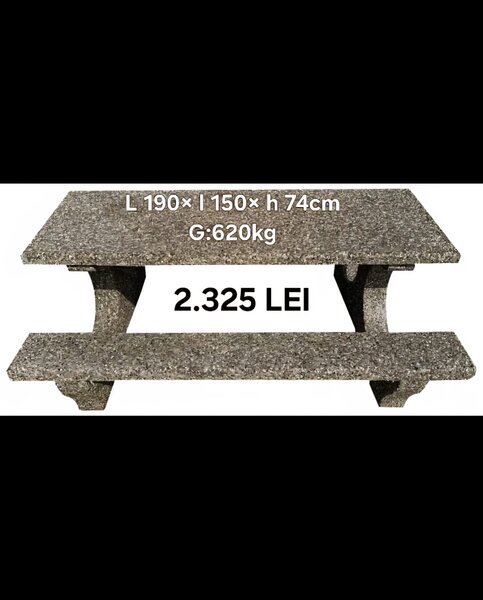 Set mese cu banci sau scaune din beton/marmura